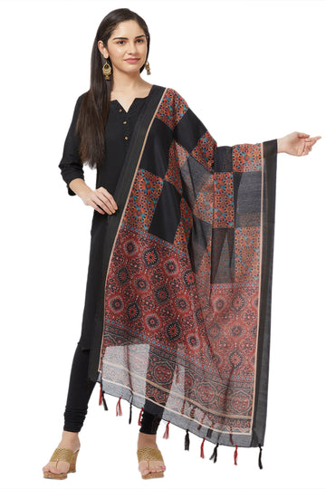 Stylish Ethnic Print All Occasion Chanderi Silk Dupatta
